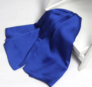 Crinkle Silk Hijab - ROYAL BLUE