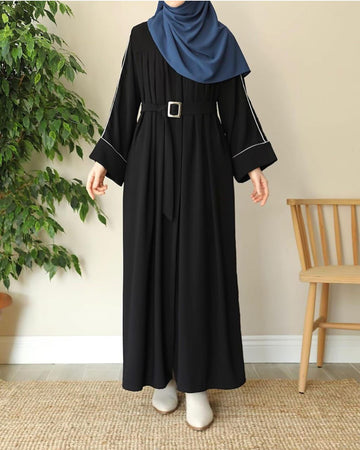 Black Trendy Abaya with Stoller β Timeless Elegance