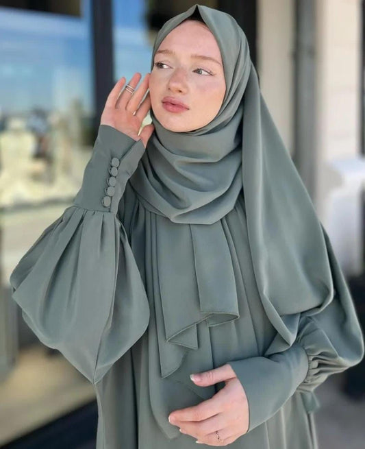 Olive Abaya with Stoller – Modest Elegance in Every Step